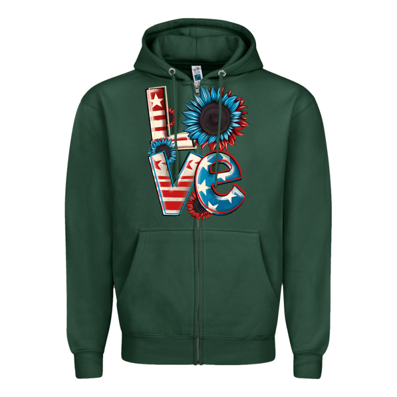 Love 4th Of July Zipper Hoodie by CowGirlArtShop | Teevron