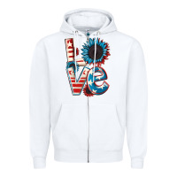 White Love 4th of July Zipper Hoodie - CowGirlArtShop
