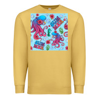 Antique Gold summer and octopus seamless pattern Premium Sweatshirt - BundleAndBundleShop