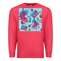 Cardinal summer and octopus seamless pattern Premium Sweatshirt - BundleAndBundleShop