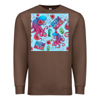 Chestnut summer and octopus seamless pattern Premium Sweatshirt - BundleAndBundleShop