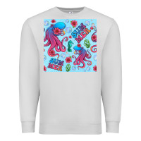 Dove Grey summer and octopus seamless pattern Premium Sweatshirt - BundleAndBundleShop