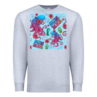 Heather Grey summer and octopus seamless pattern Premium Sweatshirt - BundleAndBundleShop