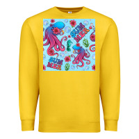 Lemon summer and octopus seamless pattern Premium Sweatshirt - BundleAndBundleShop