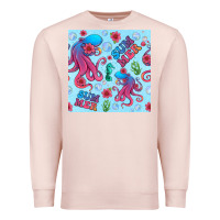 Pale Pink summer and octopus seamless pattern Premium Sweatshirt - BundleAndBundleShop