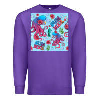 Purple summer and octopus seamless pattern Premium Sweatshirt - BundleAndBundleShop