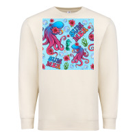 Sandshell summer and octopus seamless pattern Premium Sweatshirt - BundleAndBundleShop