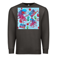 Smoke summer and octopus seamless pattern Premium Sweatshirt - BundleAndBundleShop
