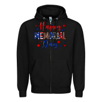 Black Happy memorial day Zipper Hoodie - Neo Western