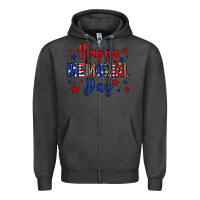 Charcoal Heather Happy memorial day Zipper Hoodie - Neo Western