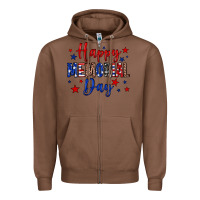 Chestnut Happy memorial day Zipper Hoodie - Neo Western
