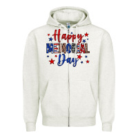 Oatmeal Heather Happy memorial day Zipper Hoodie - Neo Western