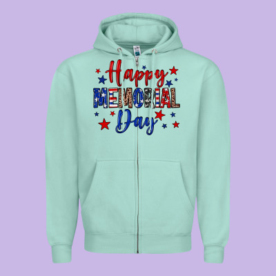 Happy Memorial Day Zipper Hoodie Designed By Neo Western