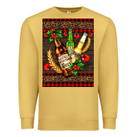 Antique Gold beer bottles with mistletoe Premium Sweatshirt - AdoDesignShop