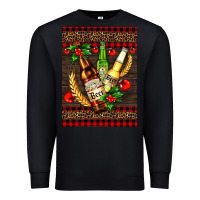 Black beer bottles with mistletoe Premium Sweatshirt - AdoDesignShop