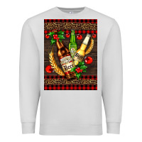 Dove Grey beer bottles with mistletoe Premium Sweatshirt - AdoDesignShop