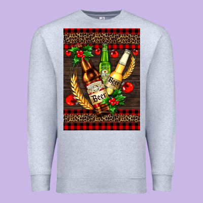 Beer Bottles With Mistletoe Premium Sweatshirt Designed By Adodesignshop