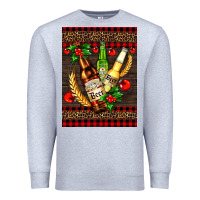 Heather Grey beer bottles with mistletoe Premium Sweatshirt - AdoDesignShop