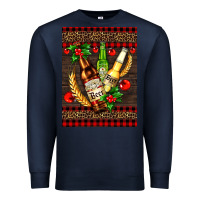 Navy beer bottles with mistletoe Premium Sweatshirt - AdoDesignShop