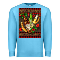Ocean Blue beer bottles with mistletoe Premium Sweatshirt - AdoDesignShop