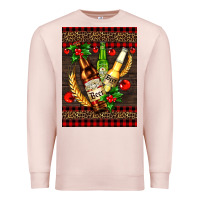 Pale Pink beer bottles with mistletoe Premium Sweatshirt - AdoDesignShop