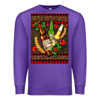 Purple beer bottles with mistletoe Premium Sweatshirt - AdoDesignShop