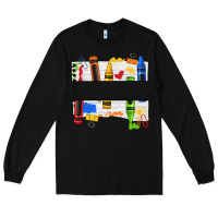 Black custom teacher name crayon Long Sleeve Tee - texasbilliewilder