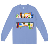 Colony Blue custom teacher name crayon Long Sleeve Tee - texasbilliewilder