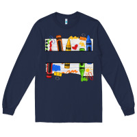 Navy custom teacher name crayon Long Sleeve Tee - texasbilliewilder