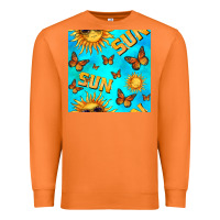 Carrot sun with butterfly seamless pattern Premium Sweatshirt - BundleAndBundleShop