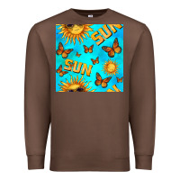 Chestnut sun with butterfly seamless pattern Premium Sweatshirt - BundleAndBundleShop