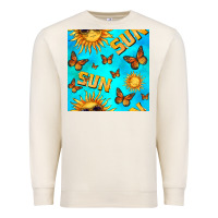 Sandshell sun with butterfly seamless pattern Premium Sweatshirt - BundleAndBundleShop