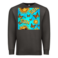 Smoke sun with butterfly seamless pattern Premium Sweatshirt - BundleAndBundleShop
