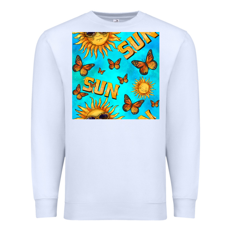 Sun With Butterfly Seamless Pattern Premium Sweatshirt by BundleAndBundleShop | Teevron