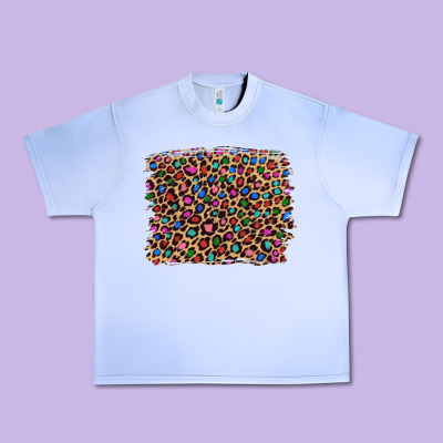 Leopard With Multiple Color Glitters Urban Heavy Tee Designed By Artiststas