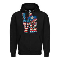 Black Love Texas  4th of july Zipper Hoodie - CowGirlArtShop