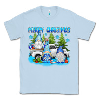 Dusty Blue merry christmas gnomies Classic Tee - texasbilliewilder