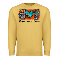 Antique Gold peace love jesus Premium Sweatshirt - JahusDesignShop