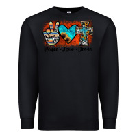 Black peace love jesus Premium Sweatshirt - JahusDesignShop