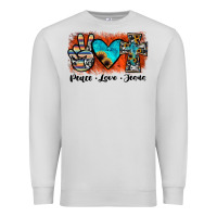Dove Grey peace love jesus Premium Sweatshirt - JahusDesignShop