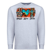 Heather Grey peace love jesus Premium Sweatshirt - JahusDesignShop