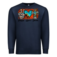 Navy peace love jesus Premium Sweatshirt - JahusDesignShop