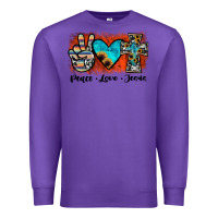 Purple peace love jesus Premium Sweatshirt - JahusDesignShop