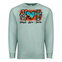 Seafoam peace love jesus Premium Sweatshirt - JahusDesignShop