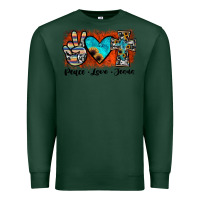 Sports Green peace love jesus Premium Sweatshirt - JahusDesignShop