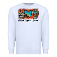 White peace love jesus Premium Sweatshirt - JahusDesignShop