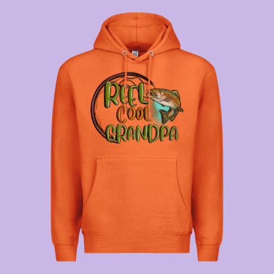 Reel Cool  Grandpa Premium Hoodie Designed By Maliassmallbusiness