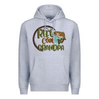 Heather Grey reel cool  grandpa Premium Hoodie - MaliasSmallBusiness