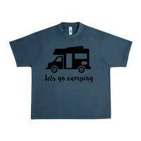 Midnight Navy lets go camping Urban Heavy Tee - Unal Design