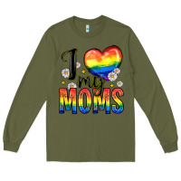 Army Green i love my moms Long Sleeve Tee - Zillion Design Studio